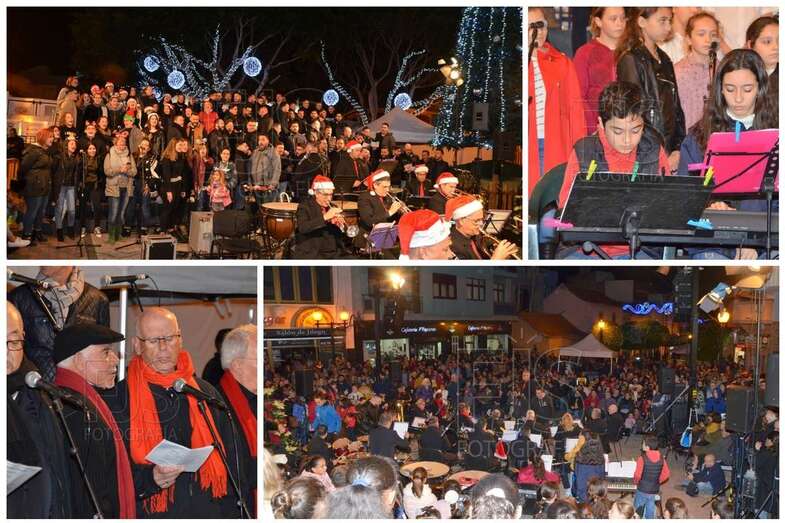 Collage de imágenes del espectáculo musical de esta noche en Los Llanos (Foto TA)